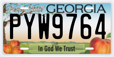 GA license plate PYW9764