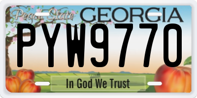 GA license plate PYW9770