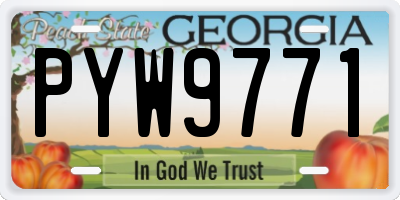 GA license plate PYW9771