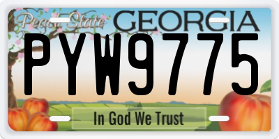 GA license plate PYW9775