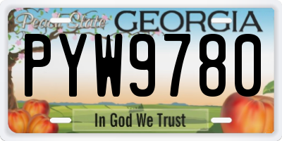 GA license plate PYW9780