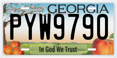 GA license plate PYW9790