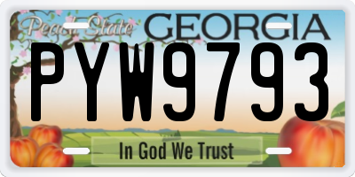 GA license plate PYW9793