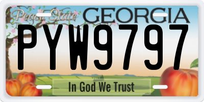 GA license plate PYW9797
