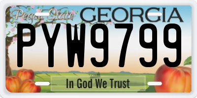 GA license plate PYW9799