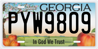 GA license plate PYW9809