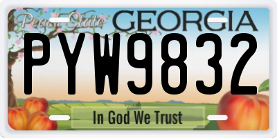 GA license plate PYW9832