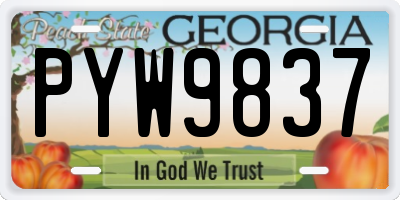 GA license plate PYW9837