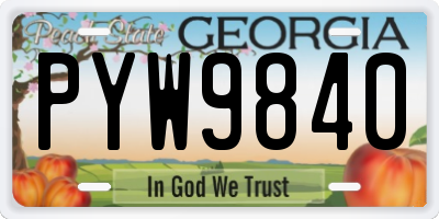 GA license plate PYW9840
