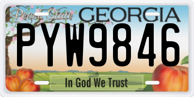 GA license plate PYW9846