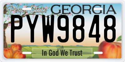 GA license plate PYW9848