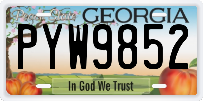 GA license plate PYW9852