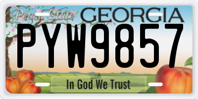 GA license plate PYW9857