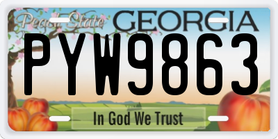 GA license plate PYW9863
