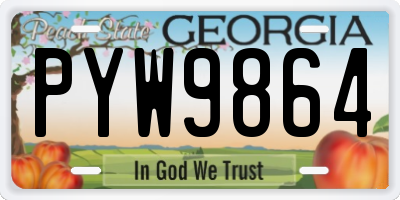 GA license plate PYW9864