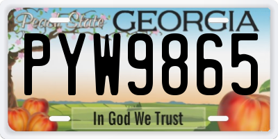 GA license plate PYW9865