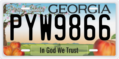 GA license plate PYW9866