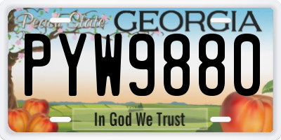 GA license plate PYW9880