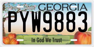 GA license plate PYW9883