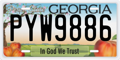 GA license plate PYW9886