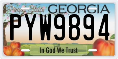 GA license plate PYW9894