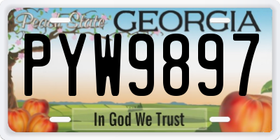 GA license plate PYW9897