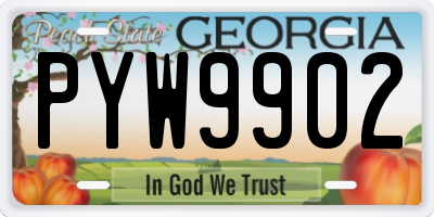 GA license plate PYW9902