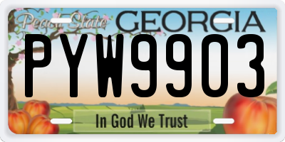 GA license plate PYW9903