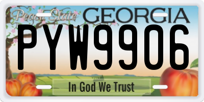 GA license plate PYW9906