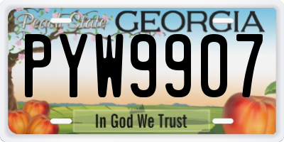 GA license plate PYW9907