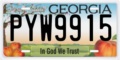 GA license plate PYW9915