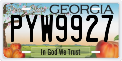 GA license plate PYW9927