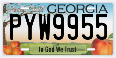GA license plate PYW9955