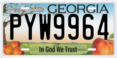 GA license plate PYW9964