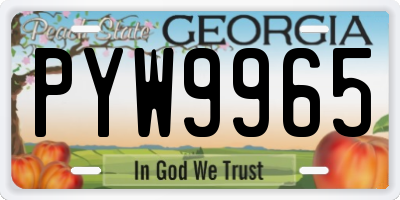 GA license plate PYW9965