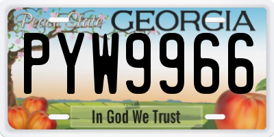 GA license plate PYW9966