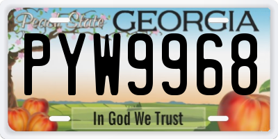 GA license plate PYW9968