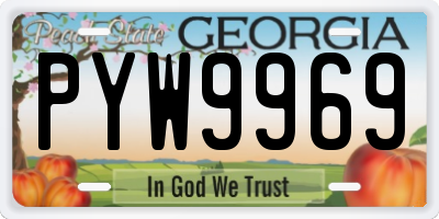 GA license plate PYW9969