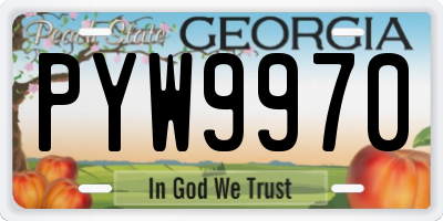 GA license plate PYW9970