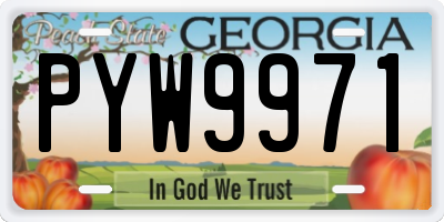 GA license plate PYW9971