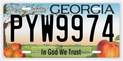 GA license plate PYW9974