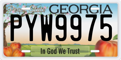 GA license plate PYW9975