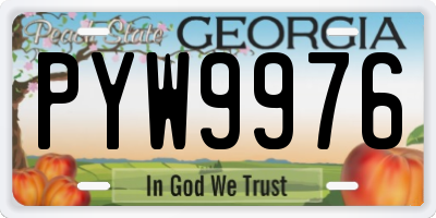 GA license plate PYW9976