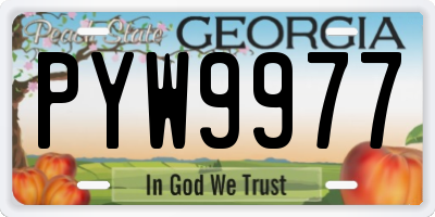 GA license plate PYW9977