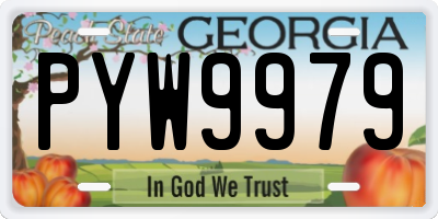 GA license plate PYW9979