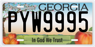 GA license plate PYW9995
