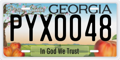 GA license plate PYX0048