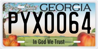 GA license plate PYX0064