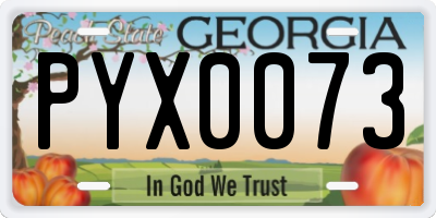 GA license plate PYX0073