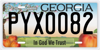 GA license plate PYX0082